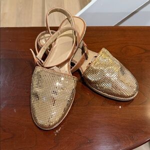 Stuart Weitzman Gold Crystal Sandals